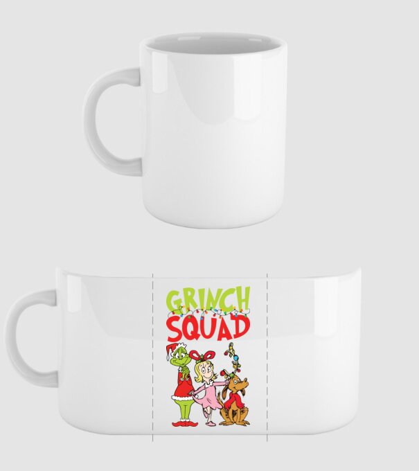 Grinch Squad model alb pe tricou