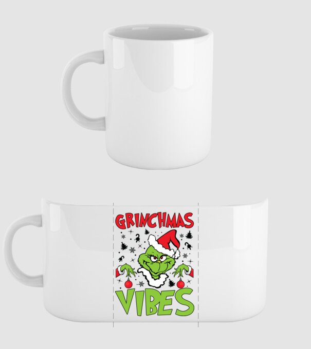 Grinchmas Vibes - Grinch model alb pe tricou