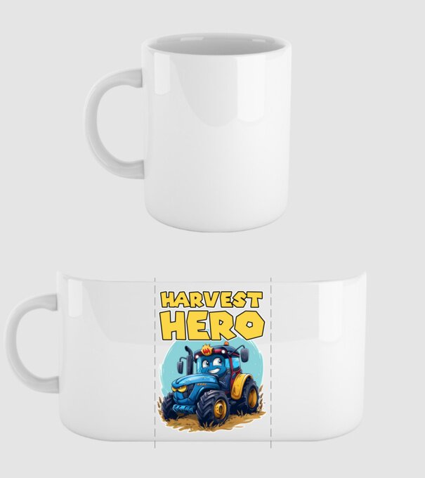 Harvest Hero Tractor model alb pe tricou