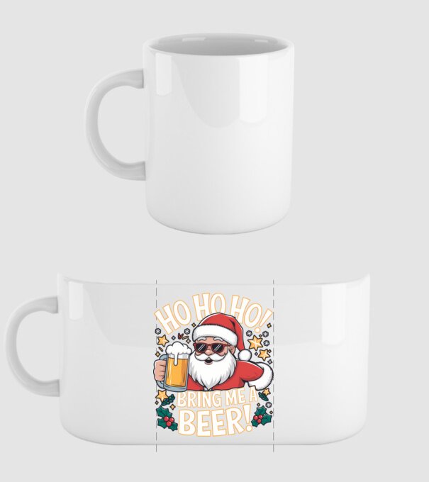 HO HO HO bring me a BEER santa Negru model alb pe tricou