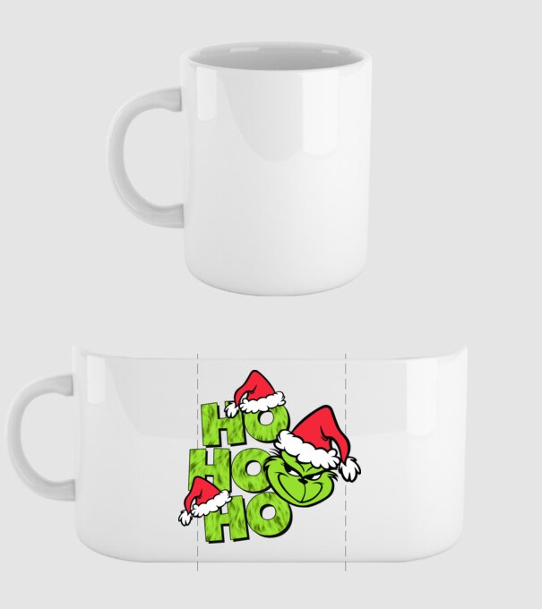 Ho Ho Ho - Grinch model alb pe tricou