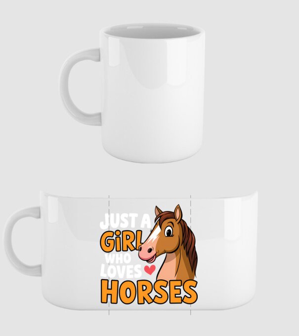 Just a girl who loves horses Negru model alb pe tricou