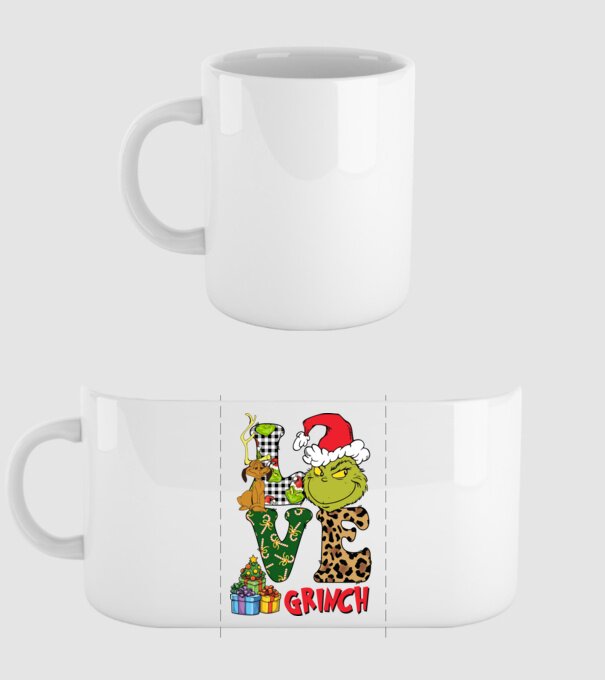 Love Grinch model alb pe tricou