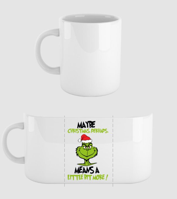 Maybe christmas - Grinch model alb pe tricou