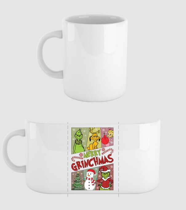 Merry Grinchmas - Grinch model alb pe tricou