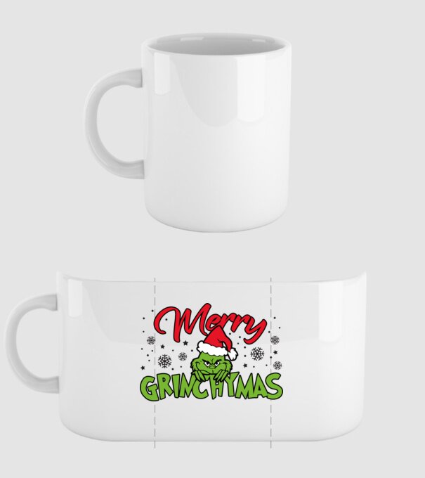 Merry Grinchymas - Grinch model alb pe tricou