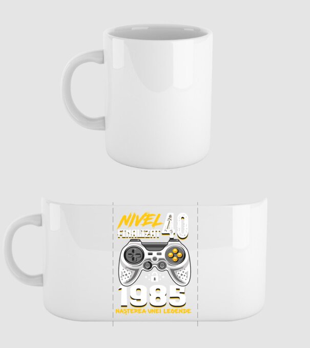 Nivel Finalizat 40 1985 model alb pe tricou