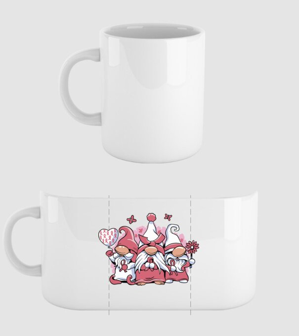 Pink christmas Gnomes model alb pe tricou