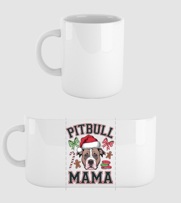 Pitbull Mama model alb pe tricou