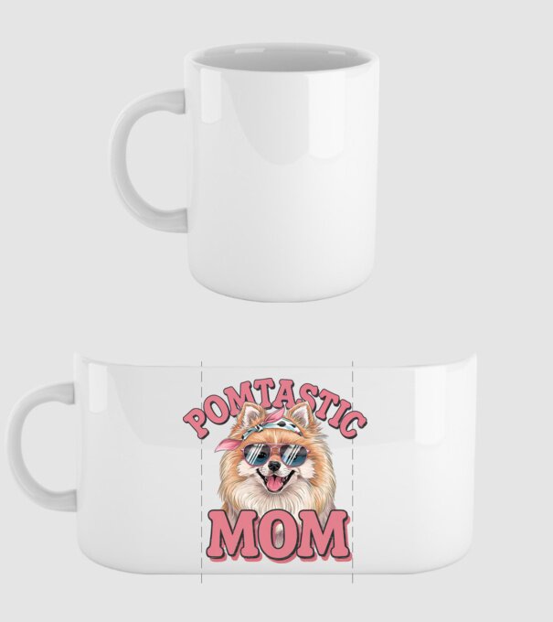 Pomtastic Mom model alb pe tricou