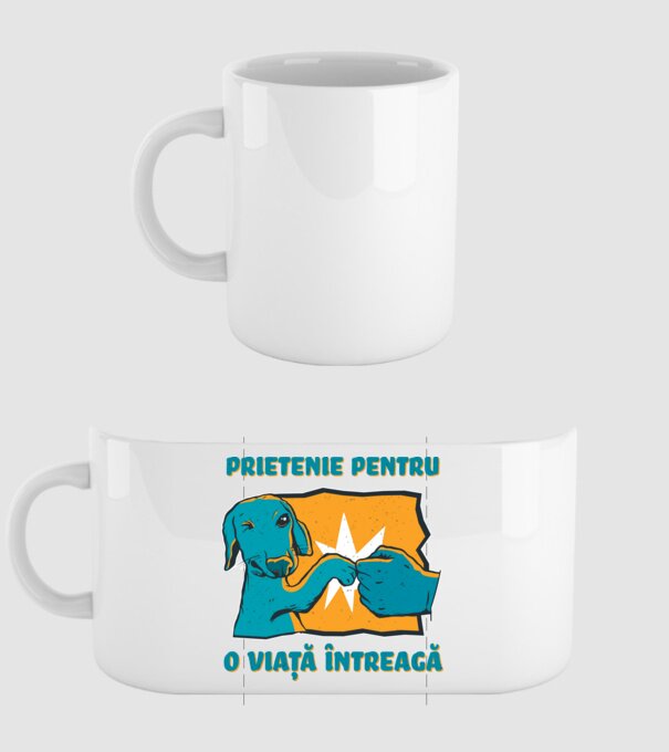 Prietenie pentru o viață întreagă model alb pe tricou