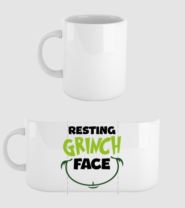 Resting Grinch face model alb pe tricou