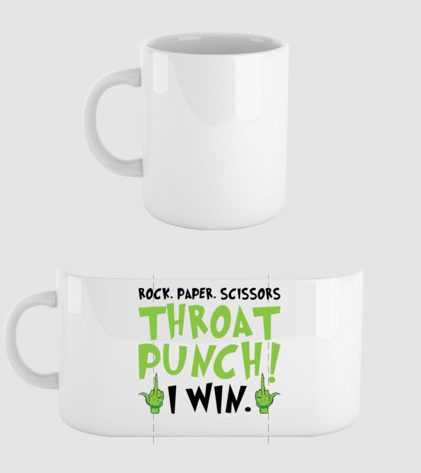 Rock paper scissors - Grinch model alb pe tricou