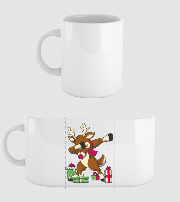 Rudolph DAB model alb pe tricou