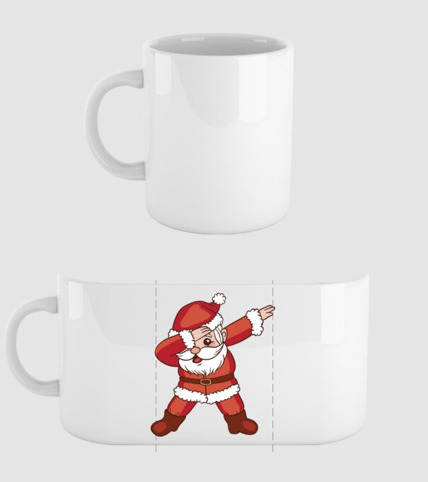 Santa Dab model alb pe tricou