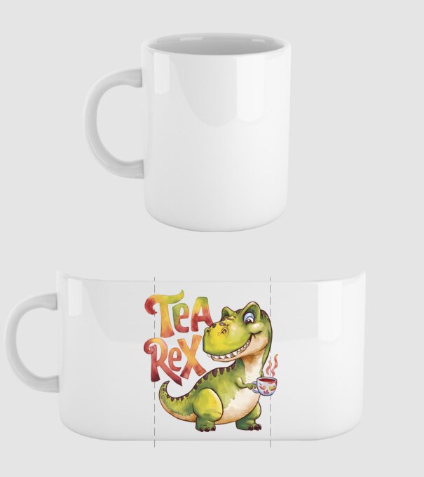 Tea Rex model alb pe tricou