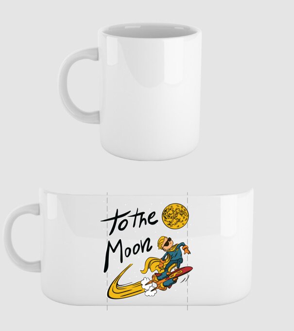 To the Moon Bitcoin model alb pe tricou