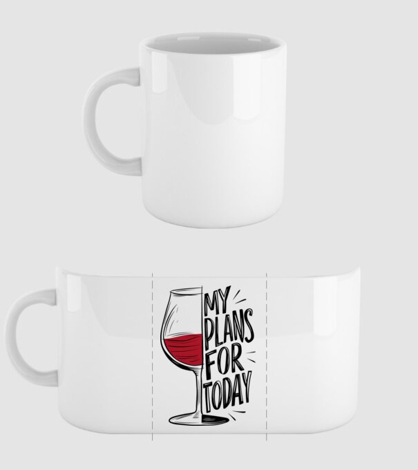 Wine Plans For Today Alb model alb pe tricou
