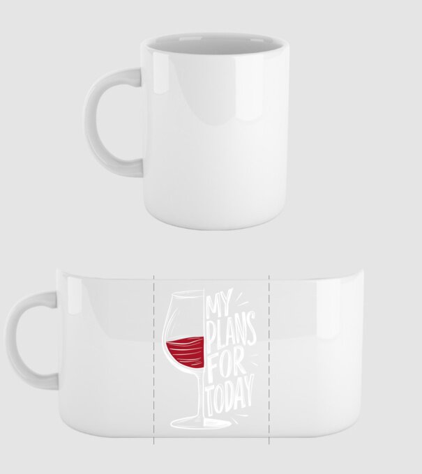 Wine Plans For Today Negru model alb pe tricou