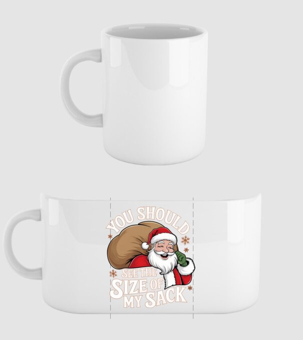 You Should See The Size Of My Sack Santa model alb pe tricou