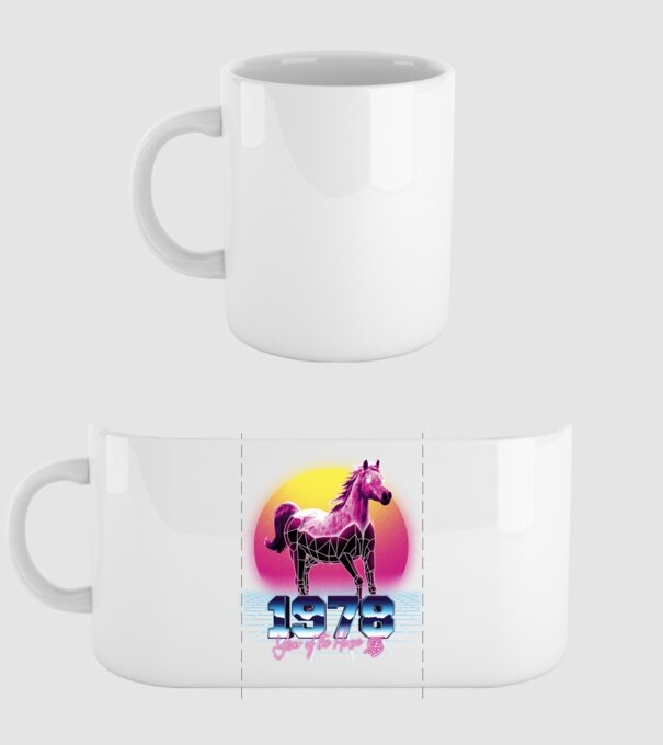 1978 Year of the Horse model alb pe tricou