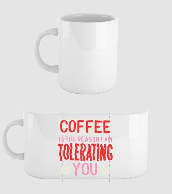 Cafeaua este motivul pentru care încă te mai suport model alb pe tricou