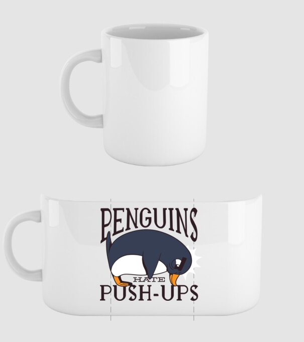 Pinguinii urăsc flotările model alb pe tricou