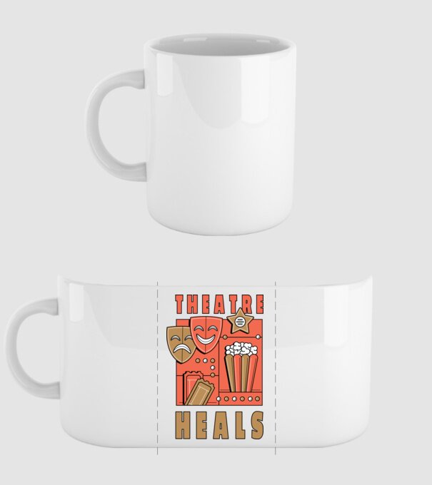 Teatrul vindecă model alb pe tricou