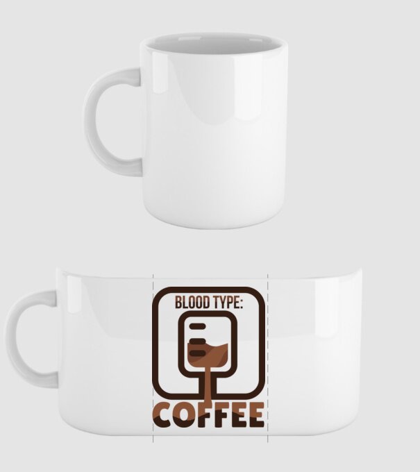 Grupa mea de sânge este cafeaua model alb pe tricou