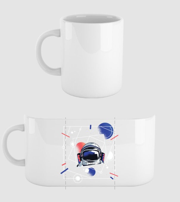 Astronaut univers abstract model alb pe tricou