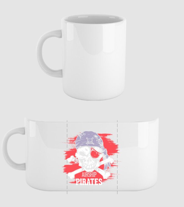 Airship Pirates - Pirat model alb pe tricou