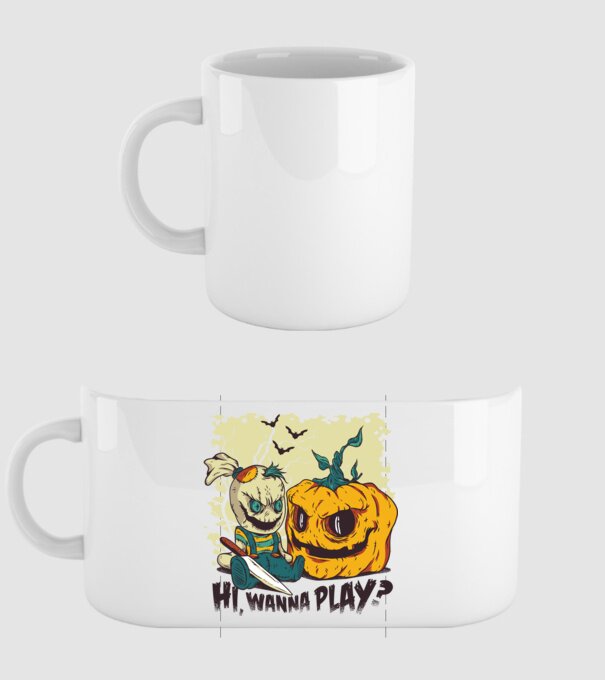 Vrei să te joci? Halloween model alb pe tricou