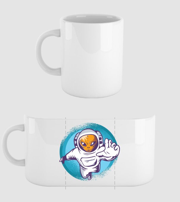 Alien Astronaut model alb pe tricou