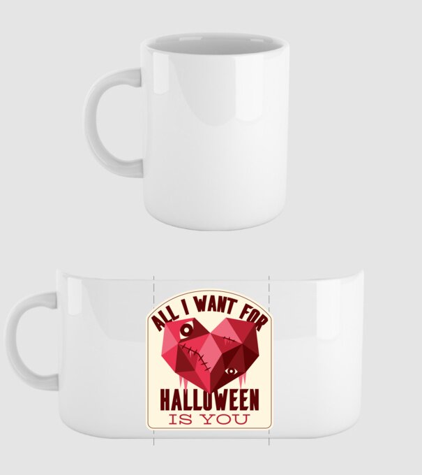 All I want for Halloween is You model alb pe tricou