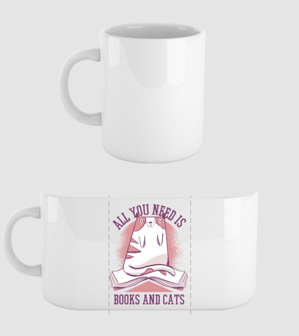 All You Need Is Books And Cats model alb pe tricou
