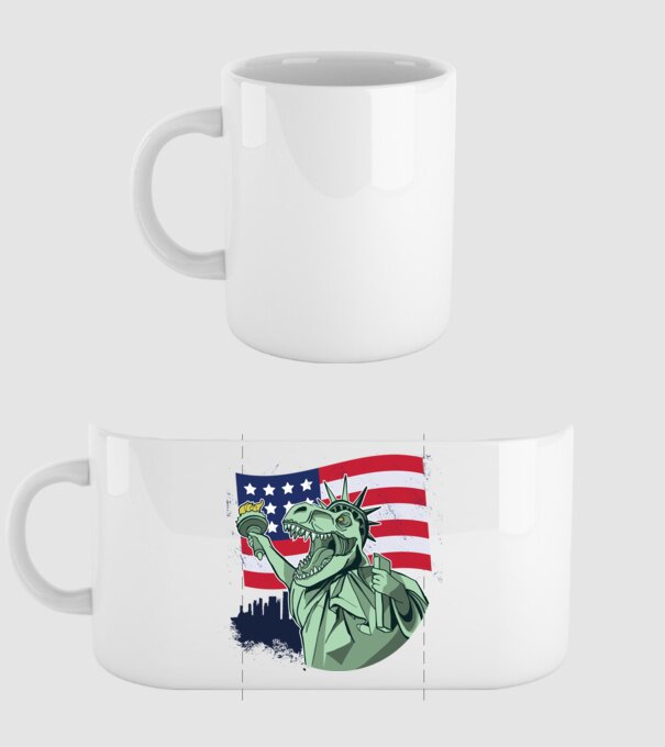 Ziua Independenței americane 4 iulie T-rex model alb pe tricou