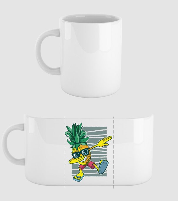 Ananas DAB dans model alb pe tricou