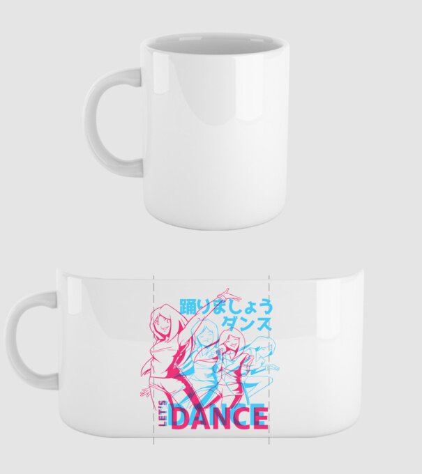 Anime Dance model alb pe tricou