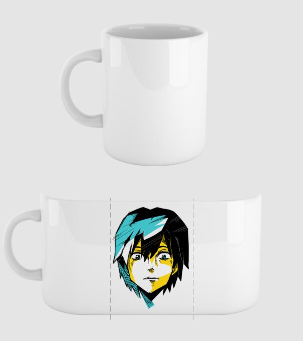 Cap Anime model alb pe tricou