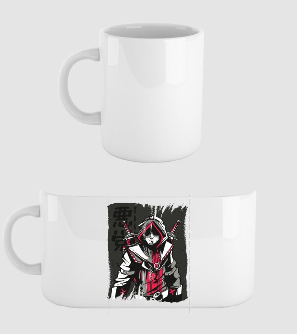 Războinic Anime model alb pe tricou