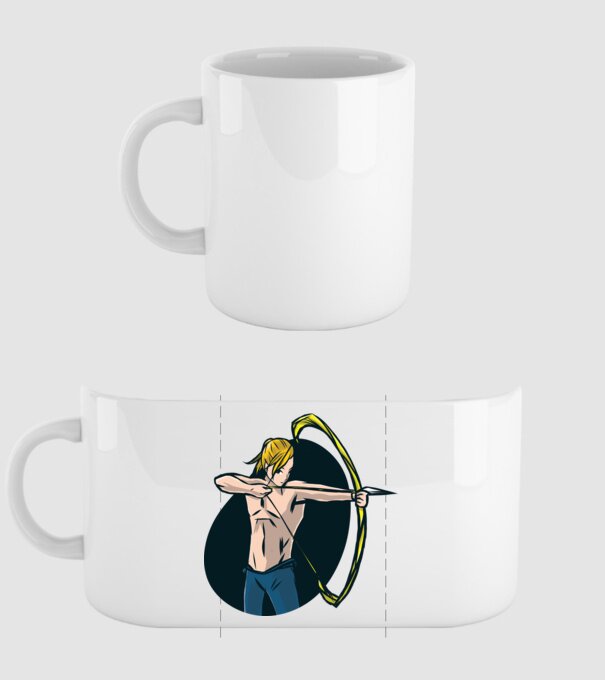 Fată arcaș Anime model alb pe tricou