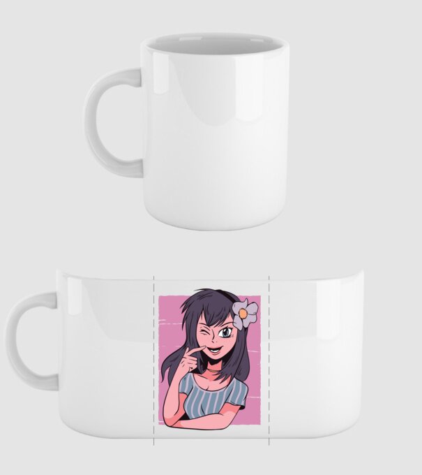 Fată Anime model alb pe tricou