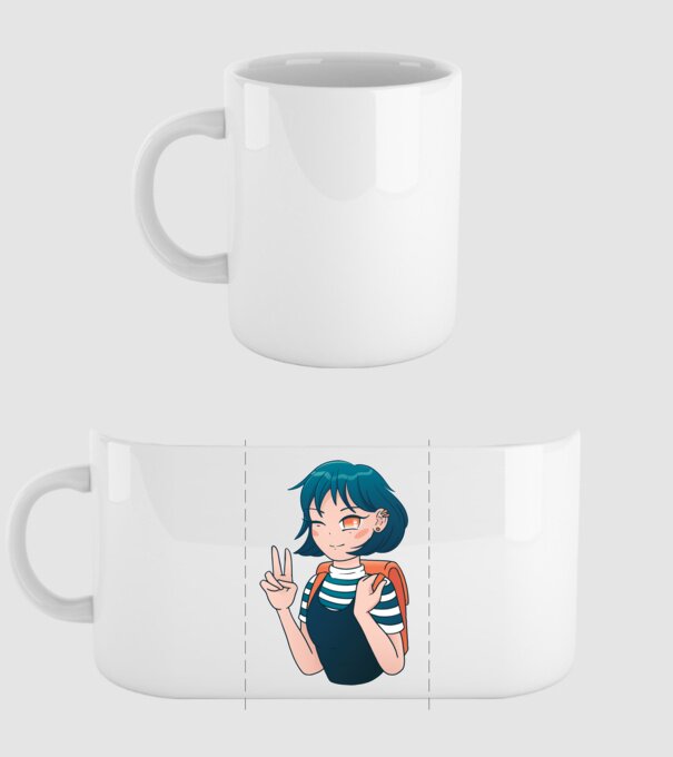Anime fată model alb pe tricou