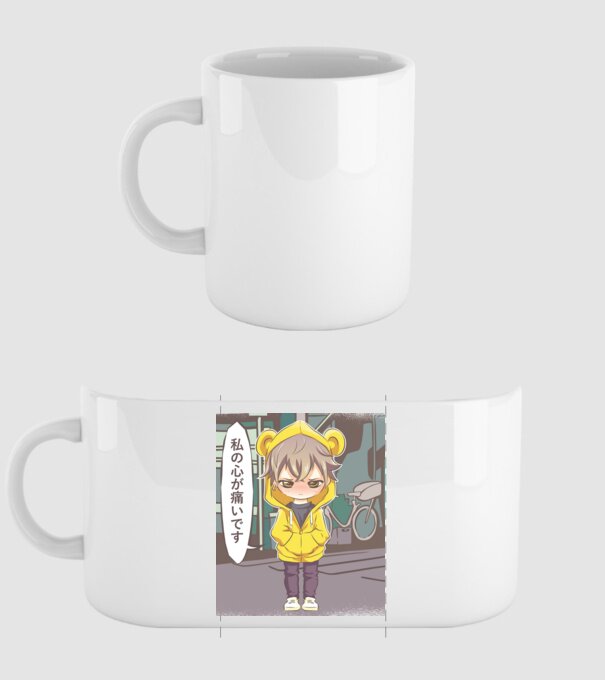 Anime Manga scenă model alb pe tricou
