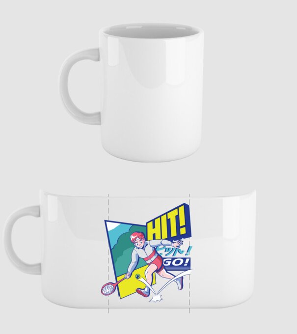 Anime Jucător de tenis băiat model alb pe tricou