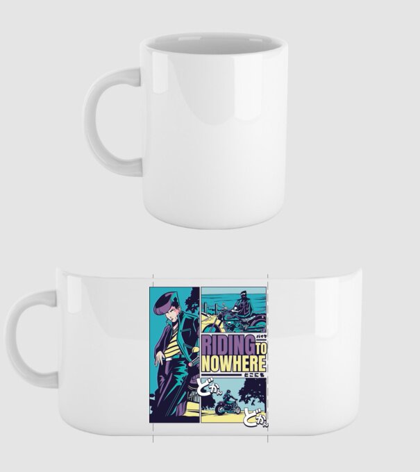 Anime Vaporwave Riding Nowhere model alb pe tricou