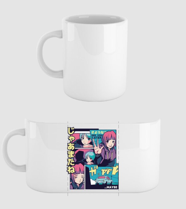 Anime Vaporwave See you Later model alb pe tricou