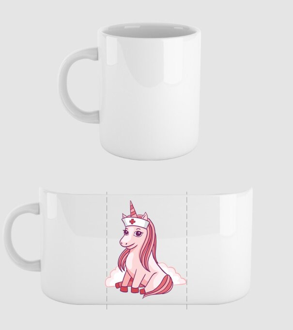 Îngrijitor unicorn model alb pe tricou