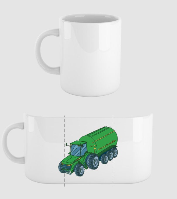 Tractor de recoltare model alb pe tricou