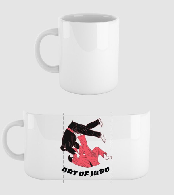 Art of Judo model alb pe tricou